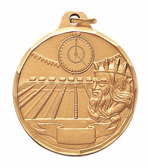 1-1/2 Inch Die-Struck Swimming Themed Medal in Gold, Silver, or Bronze