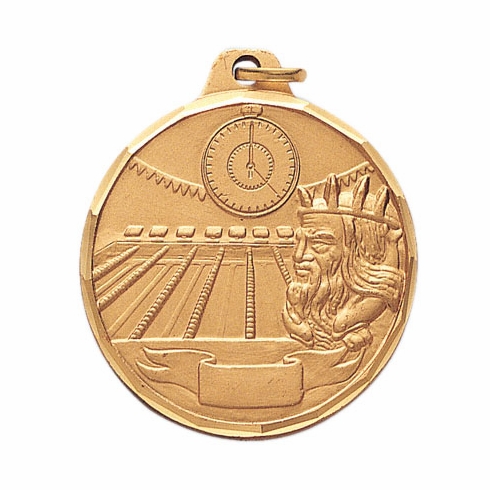 1-1/2 Inch Die-Struck Swimming Themed Medal in Gold, Silver, or Bronze