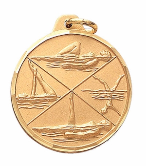 1-1/4 Inch Die-Struck Womens Synchronized Swimming Medal in Gold, Silver, or Bronze