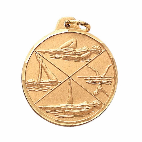 1-1/4 Inch Die-Struck Womens Synchronized Swimming Medal in Gold, Silver, or Bronze