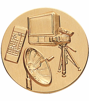 2-Inch in Diameter Round Stamped Metal Television Themed Insert in Multiple Colors