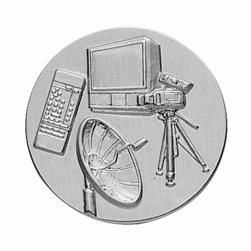 2-Inch in Diameter Round Stamped Metal Television Themed Insert in Multiple Colors