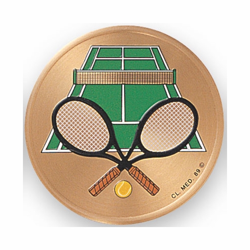 2 Inch in Diameter Round Metal Litho-Print Tennis Medallion Insert