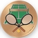 2 Inch in Diameter Round Metal Litho-Print Tennis Medallion Insert