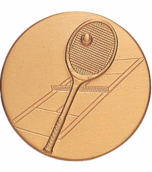 2-Inch in Diameter Round Metal Tennis Themed Stamped Insert in Gold