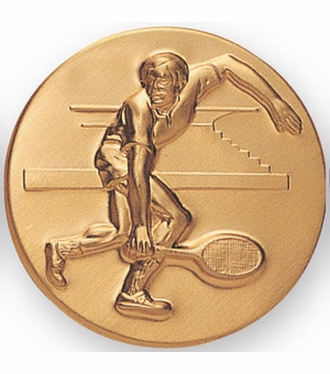 2-Inch in Diameter Round Metal Mens Tennis Themed Stamped Insert in Multiple Colors