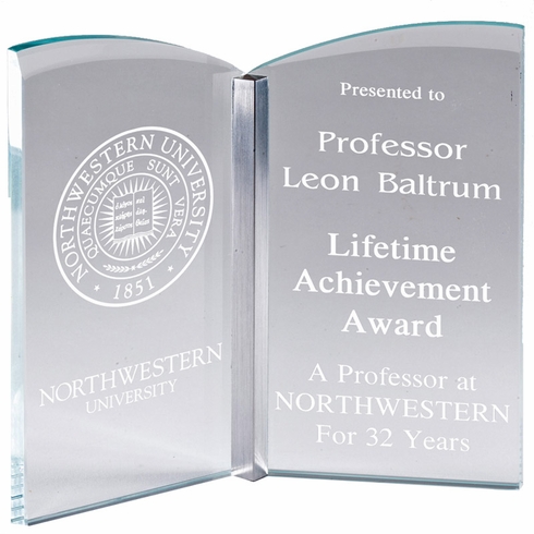 TEST ITEM - DO NOT ORDER!!! - 7-1/4 x 6-1/2 Inch Optical Crystal Open Book Award