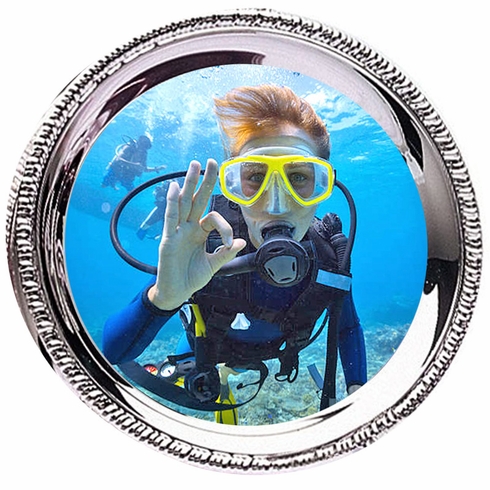 TEST ITEM - DO NOT ORDER!!! - 8 INCH DIAMETER GADROON TARNISH PROOF NICKEL PLATED ENGRAVABLE TRAY 