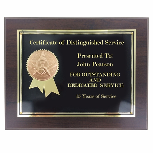 TEST ITEM - DO NOT ORDER!!! - 8" x 10" HANDSHAKE AND STAR PLAQUE 2" STAMPED MEDALLION INSERT