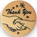 2-Inch in Diameter Round Etched-Enameled Metal 'Thank You' Medallion Insert in Gold with Peel-and-Stick Back