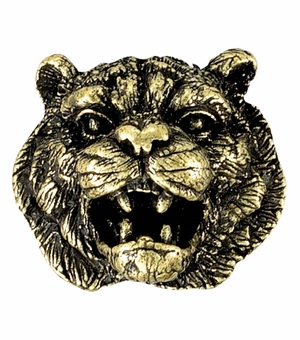 1 Inch in Height Tiger Mascot Pin in Antique Brass