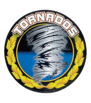 2 Inch in Diameter Round 'Tornados' Gold Insert with Mylar Detailing