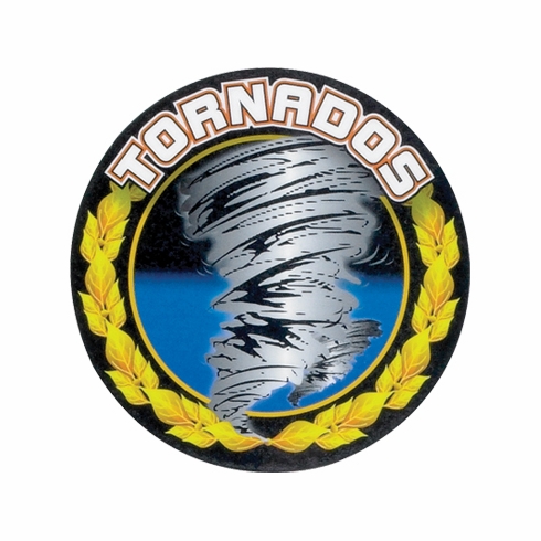 2 Inch in Diameter Round 'Tornados' Gold Insert with Mylar Detailing