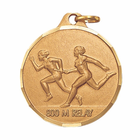 1-1/4 Inch Die-Struck Womens 800 Meter Relay Medal in Gold, Silver, or Bronze