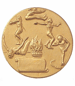 1 Inch Stamped Track and Field Events Female Medallion Insert