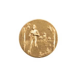 1-Inch in Diameter Round Metal Womens Cross Country Medallion Insert in Multiple Colors