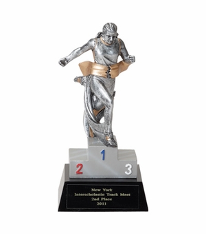 TRACK, FEMALE, 7 INCH FIGURE TROPHY