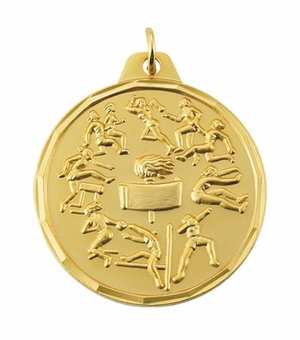 1-1/2 Inch Customizable Womens Track Medal in Gold, Silver, or Bronze