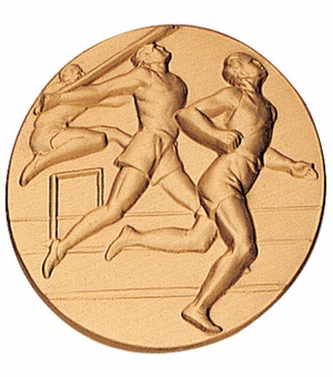 2-Inch in Diameter Round Metal Female Track Themed Stamped Insert in Gold