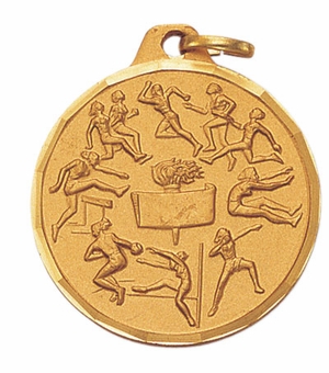 1-1/4 Inch Die-Struck Womens Track Events Medal in Gold, Silver, or Bronze