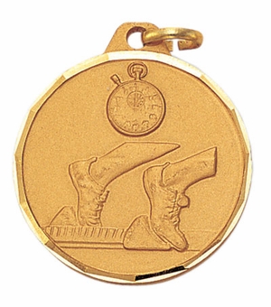 1-1/4 Inch Die-Struck Track Themed Medal in Gold, Silver, or Bronze