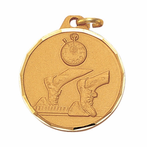 1-1/4 Inch Die-Struck Track Themed Medal in Gold, Silver, or Bronze