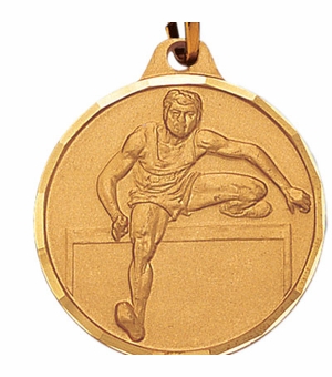 1-1/4 Inch Die-Struck Mens Hurdles Medal in Gold, Silver, or Bronze