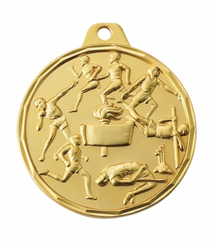 1-1/2 Inch Customizable Mens Track Medal in Gold, Silver, or Bronze