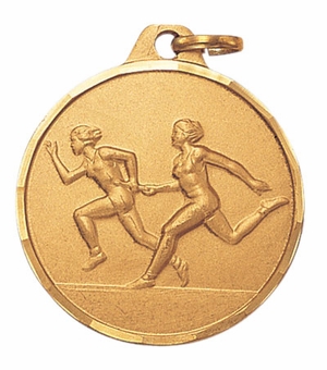 1-1/4 Inch Die-Struck Womens Relay Medal in Gold, Silver, or Bronze