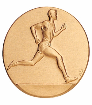 2-Inch in Diameter Round Metal Mens Track Themed Stamped Insert in Multiple Colors
