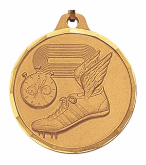 1-1/4 Inch Die-Struck Track Running Medal in Gold, Silver, or Bronze