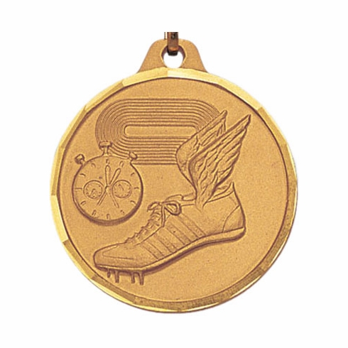 1-1/4 Inch Die-Struck Track Running Medal in Gold, Silver, or Bronze