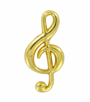 TREBLE CLEF PIN POLISHED GOLD