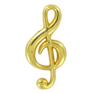 TREBLE CLEF PIN POLISHED GOLD