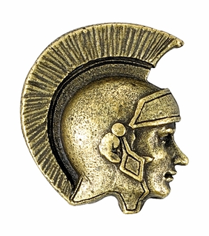 1-1/4 Inch in Height Trojan/Spartan Mascot Pin in Antique Brass