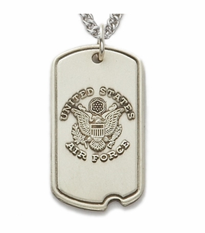 U.S. AIR FORCE STERLING SILVER DOG TAG PLAIN BACK FOR ENGRAVING (NOT AVAILABLE - LICENSE PENDING)