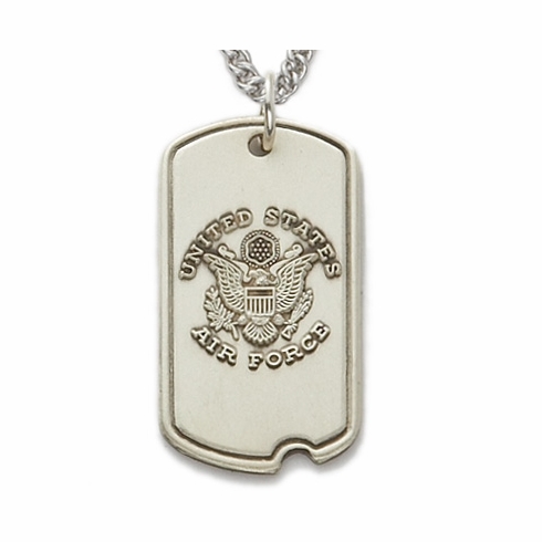 U.S. AIR FORCE STERLING SILVER DOG TAG PLAIN BACK FOR ENGRAVING (NOT AVAILABLE - LICENSE PENDING)