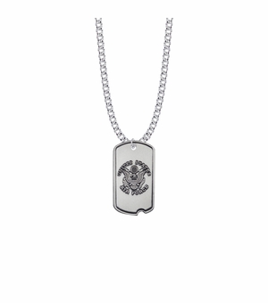U.S. AIR FORCE STERLING SILVER DOG TAG WITH CROSS ON BACK