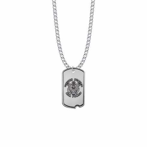 U.S. AIR FORCE STERLING SILVER DOG TAG WITH CROSS ON BACK