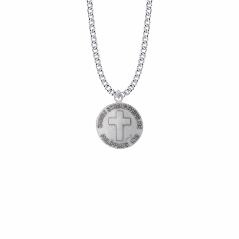 U.S. AIR FORCE STERLING SILVER MILITARY MEDAL, 3/4 INCH, CROSS BACK 