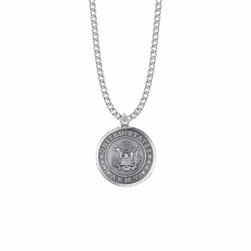 U.S. ARMY SYMBOL STERLING SILVER MILITARY MEDAL,1 INCH, CROSS BACK