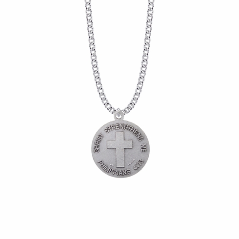 U.S. ARMY SYMBOL STERLING SILVER MILITARY MEDAL,1 INCH, CROSS BACK