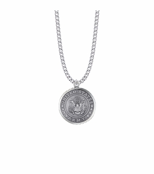 U.S. ARMY SYMBOL STERLING SILVER MILITARY MEDAL,1 INCH, CROSS BACK