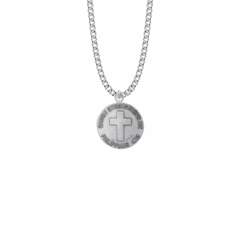 U.S. ARMY SYMBOL STERLING SILVER MILITARY MEDAL, 3/4 INCH, CROSS BACK