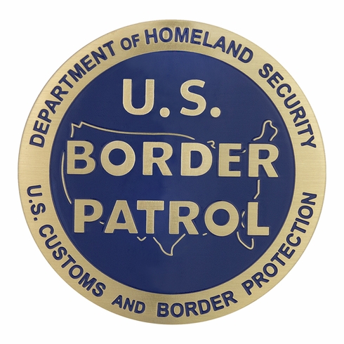 U.S. BORDER PATROL, 2 INCH ETCHED ENAMELED