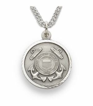 U.S. COAST GUARD STERLING SILVER MILITARY MEDAL, 3/4 INCH