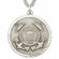 U.S. COAST GUARD STERLING SILVER MILITARY MEDAL, 3/4 INCH, CROSS BACK