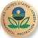 2-Inch in Diameter Round Etched-Enameled Metal U.S. Environmental Protection Agency Medallion Insert in Gold with Peel-and-Stick Back