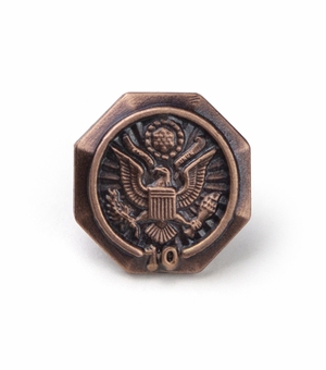 5/8 Inch in Diameter U.S. Federal Years of Service Pin in Bronze - 10 Years