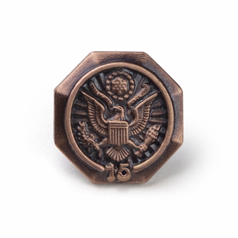 5/8 Inch in Diameter U.S. Federal Years of Service Pin in Bronze - 15 Years